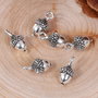 Charm 3D ghinda argintiu antichizat 18x10mm