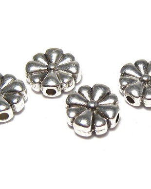 Margele din metal, argintiu antichizat, 10x9 mm