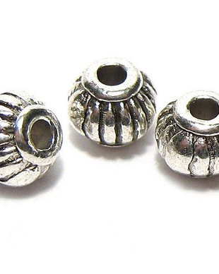 Margele din metal, argintiu antichizat, 4x5 mm