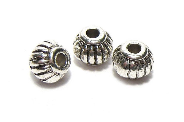 Margele din metal, argintiu antichizat, 4x5 mm