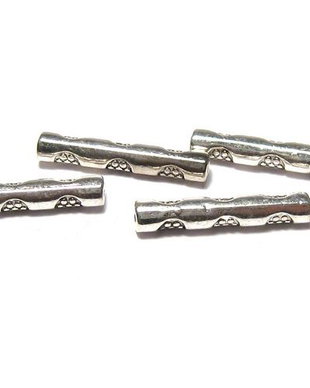 Margele din metal, argintiu antichizat, 14x2.5 mm
