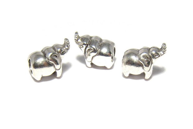 Margele din metal, argintiu antichizat, 14x10 mm