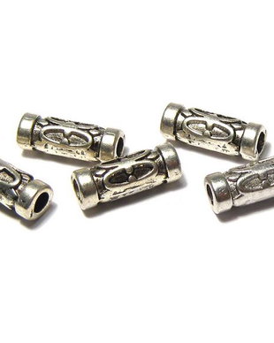 Margele din metal, argintiu antichizat, 13x5 mm