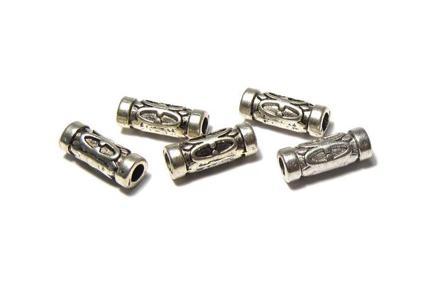 Margele din metal, argintiu antichizat, 13x5 mm