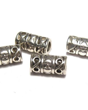 Margele din metal, argintiu antichizat, 12x6 mm