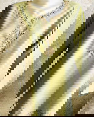 bluza de bumbac olive cu broderie India