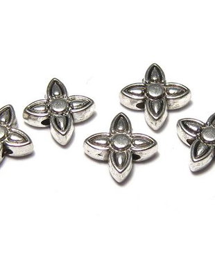 Margele din metal, argintiu antichizat, 8.8x8.8 mm