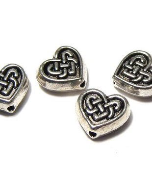 Margele din metal, argintiu antichizat, 8.5x9.5 mm
