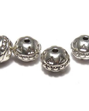 Margele din metal, argintiu antichizat, 8 mm