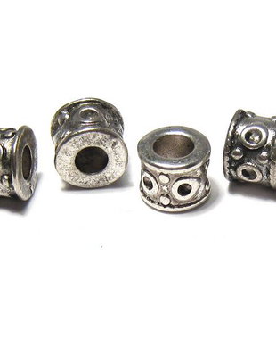 Margele din metal, argintiu antichizat, 7x8 mm