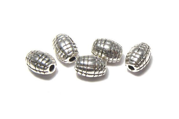 Margele din metal, argintiu antichizat, 7x5 mm