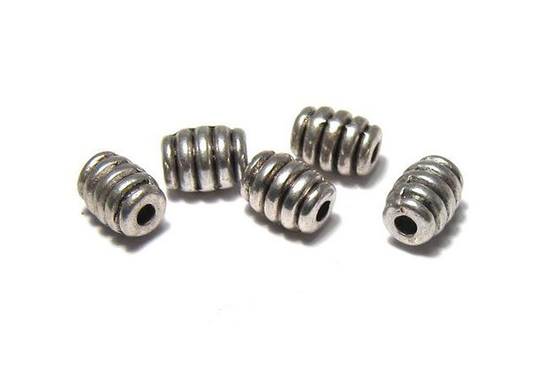 Margele din metal, argintiu antichizat, 7x5 mm