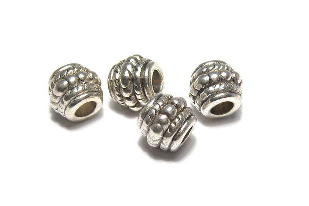 Margele din metal, argintiu antichizat, 7x5 mm