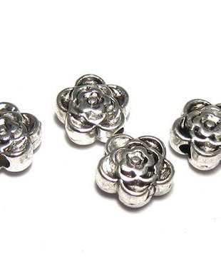 Margele din metal, argintiu antichizat, 7x4 mm