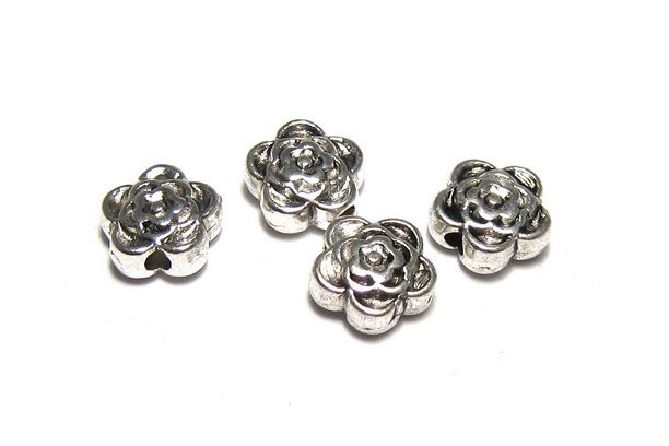 Margele din metal, argintiu antichizat, 7x4 mm