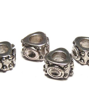 Margele din metal, argintiu antichizat, 7x10 mm