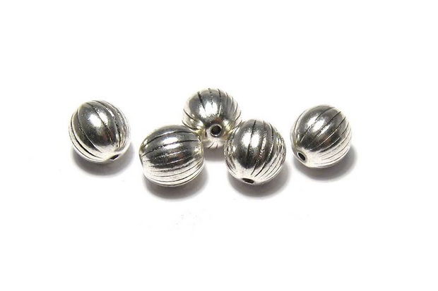 Margele din metal, argintiu antichizat, 7.5 mm