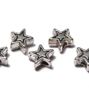 Margele din metal, argintiu antichizat, 6x6 mm