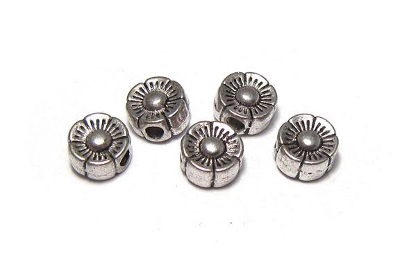 Margele din metal, argintiu antichizat, 6x3 mm