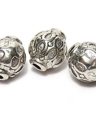Margele din metal, argintiu antichizat, 6.5x5.5 mm