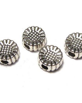 Margele din metal, argintiu antichizat, 5x3 mm