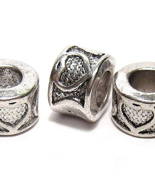 Margele din metal, argintiu antichizat, 5.5x8 mm