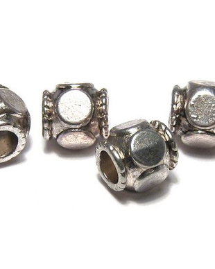 Margele din metal, argintiu antichizat, 9x9 mm