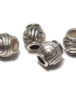 Margele din metal, argintiu antichizat, 9x9 mm