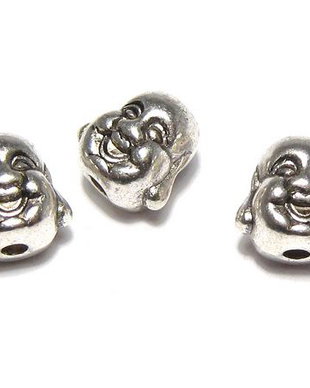 Margele din metal, argintiu antichizat, 9.5x10x9 mm