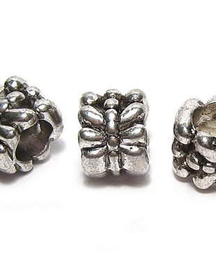 Margele din metal, argintiu antichizat, 8~9x6~6.5 mm