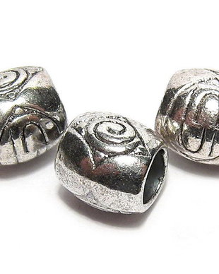 Margele din metal, argintiu antichizat, 8x8 mm