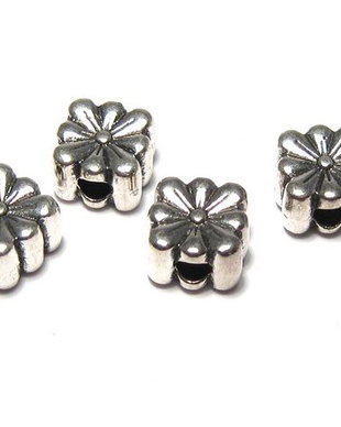 Margele din metal, argintiu antichizat, 8x8 mm