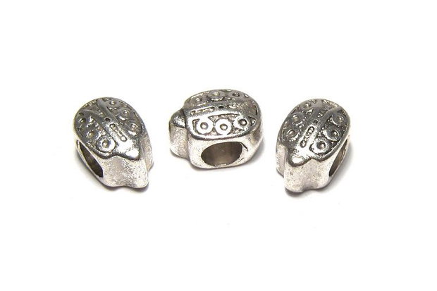 Margele din metal, argintiu antichizat, 8x12 mm
