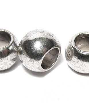 Margele din metal, argintiu antichizat, 8x11 mm