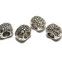 Margele din metal, argintiu antichizat, 8x10.5 mm