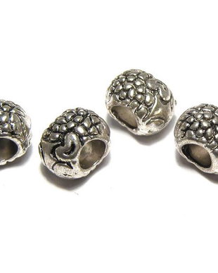 Margele din metal, argintiu antichizat, 8x10.5 mm