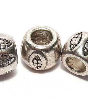 Margele din metal, argintiu antichizat, 8x10 mm