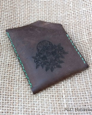 Portofel "Pocket" din piele naturala reciclata, SLIM, personalizat prin gravura