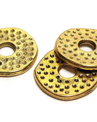 Margele din metal, auriu antichizat, 12x1 mm