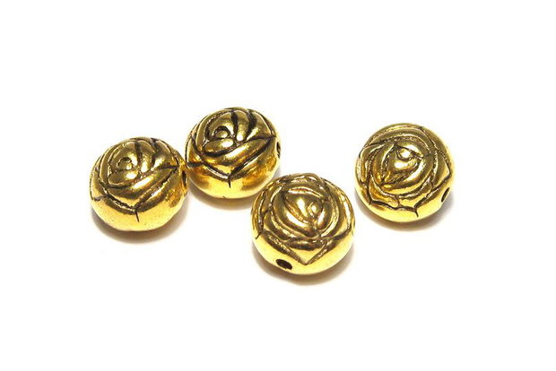 Margele din metal, auriu antichizat, 10x8 mm