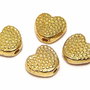 Margele din metal, aurii, inimioara, 7x7.5 mm