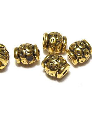 Margele din metal, auriu antichizat, 6x6 mm