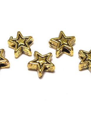 Margele din metal, auriu antichizat, 6x6 mm