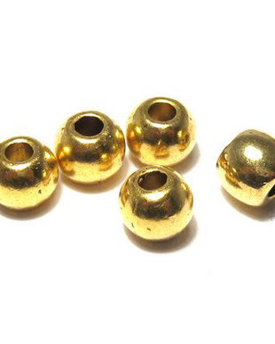 Margele din metal, auriu antichizat, 6x5 mm