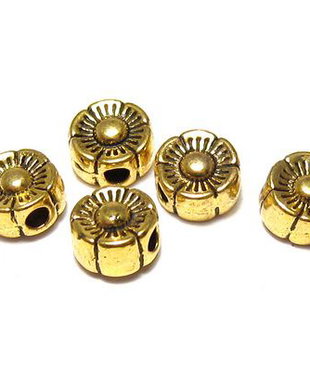Margele din metal, auriu antichizat, 6x3 mm