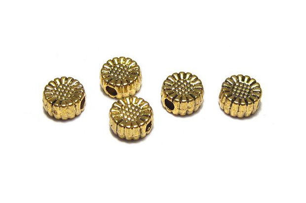 Margele din metal, auriu antichizat, 5x3 mm