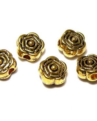 Margele din metal, auriu antichizat, 5.5x4 mm