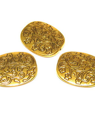 Margele din metal, auriu antichizat, 25.5x21.5x3 mm