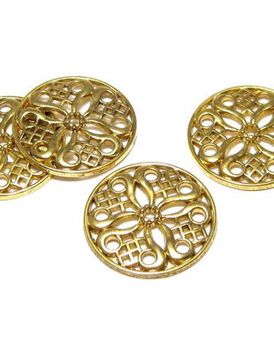 Margele din metal, auriu antichizat, 24x3 mm