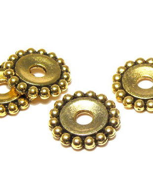 Margele din metal, auriu antichizat, 18x3 mm